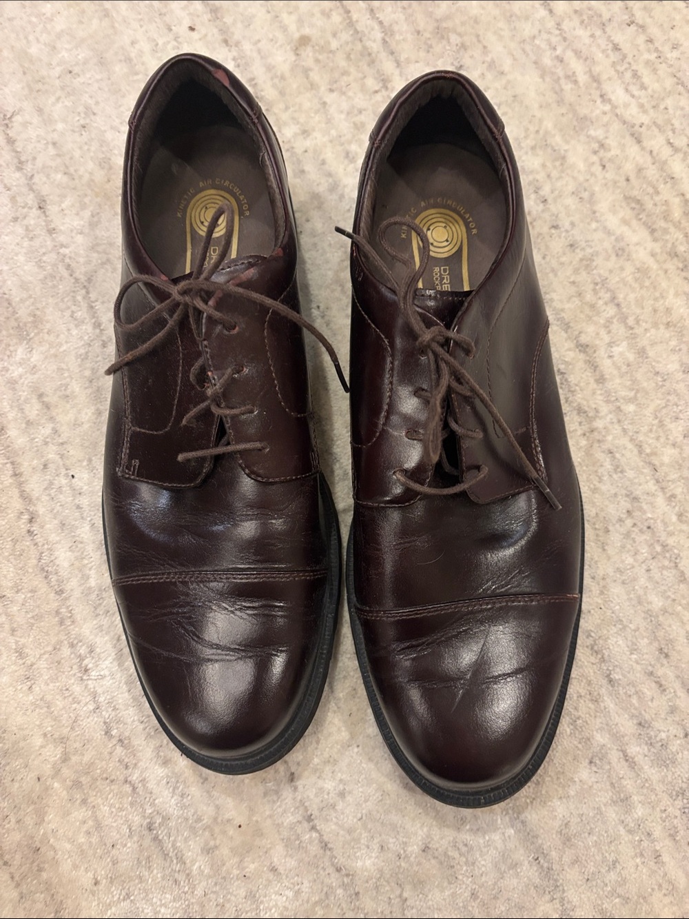 Rockport Men's Dark Brown Leather Derby Oxfords waterproof